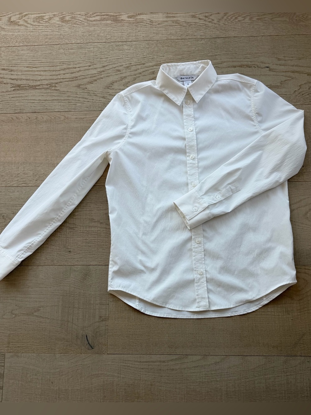 Athleta Crisp White Long-Sleeve button up Shirt